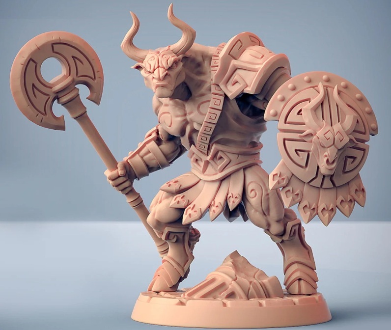 Miniatura Minotauro Guerreiro 3D-0